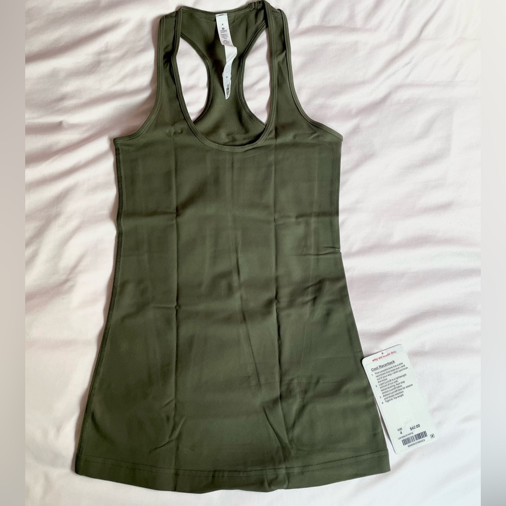 Lululemon Cool Racerback NWT Size 4 Green